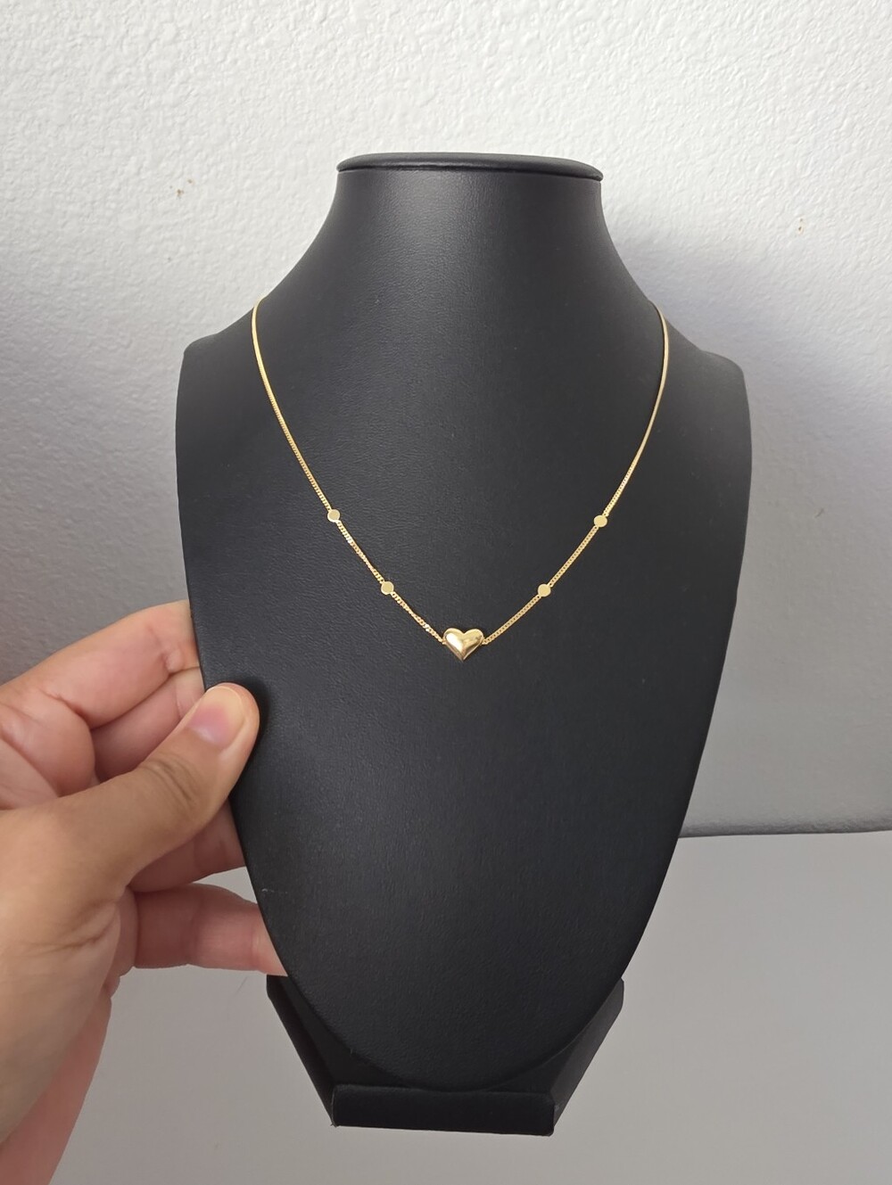 18K Real Gold Small Heart Necklace